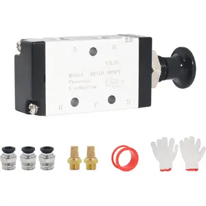 Air Hand Lever Operated Valve 1/4 Inch NPT 5 Way 2 Position Pneumatic Solenoid Valve 4R210-08 Manual Control Push-Pull Air Valve (3 Way 3R210-08)