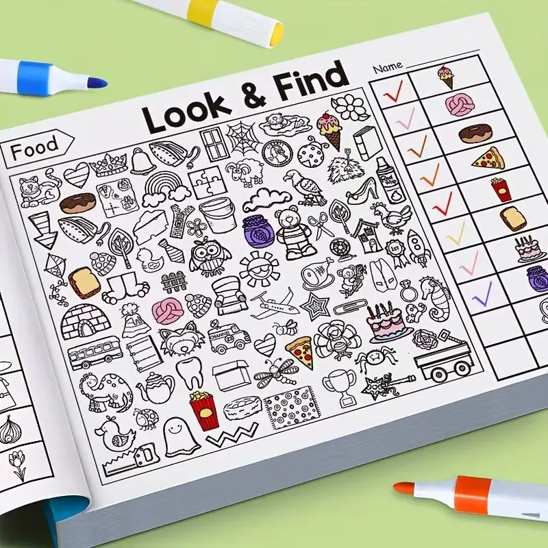 Fun Hidden Objects Book, Discovery Activity Book with Visual Search Challenges and Interactive Focus Games, Educational Learning Toy, Learning Tool and Easter or Christmas Gift