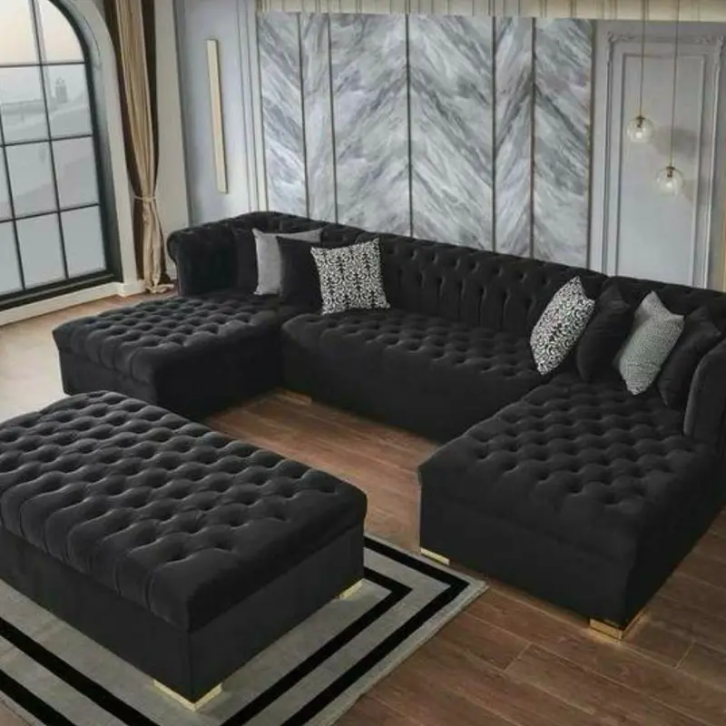 Sectional sofa couch with ottoman new