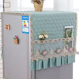 Floral Lace Furniture Dust Cover, Soft Dustproof Design Multi-Functional Appliance Protector, Ruffled Edge & Decorative Pocket, 21.65x55.12 Inches, Home Household Dust Cover