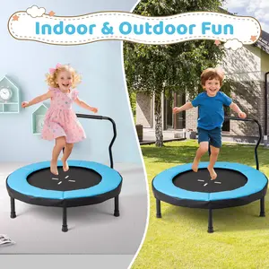 COSTWAY - 40 Inch Trampoline for Kids Indoor Outdoor Fitness Trampoline-Blue