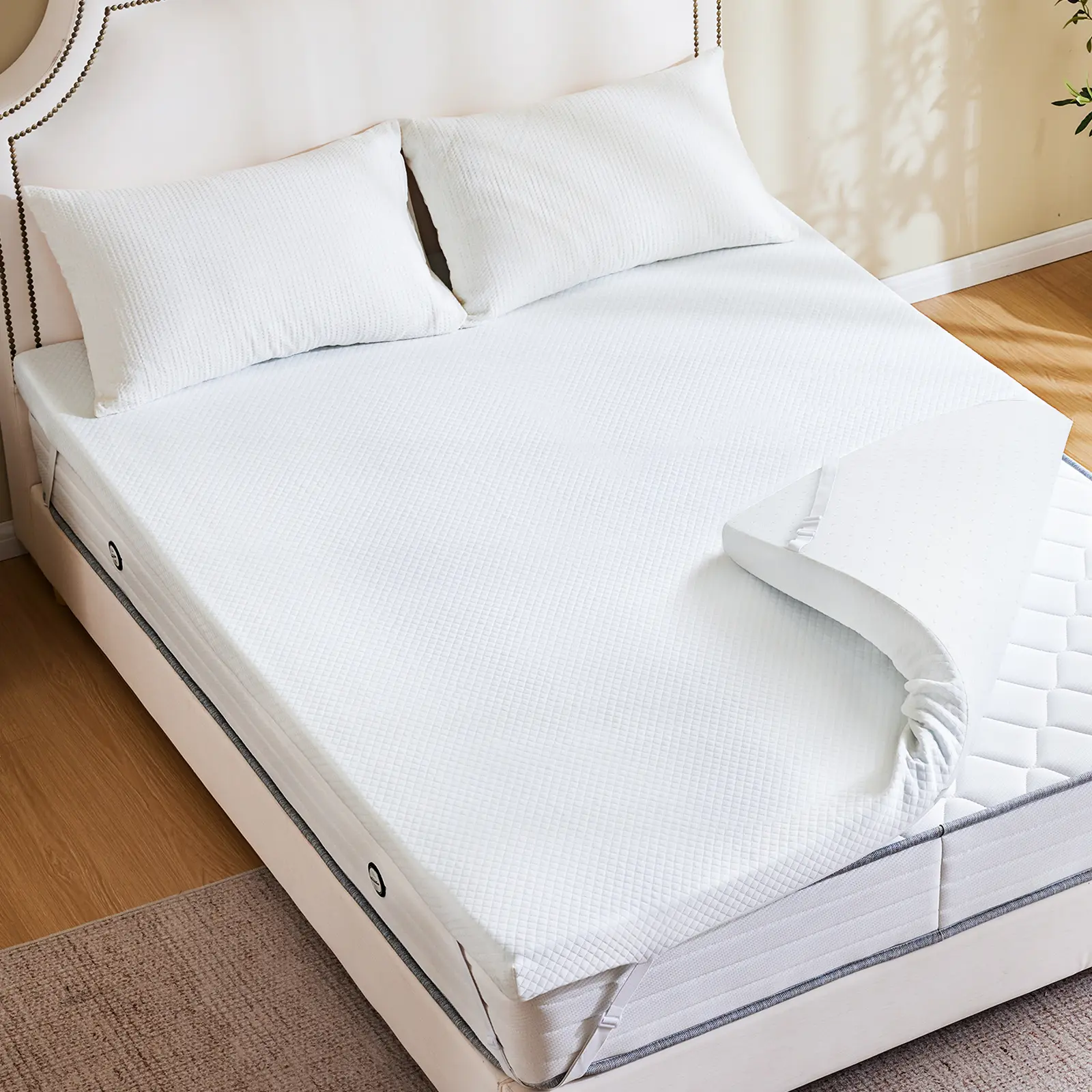 Gel-Infused Cooling Memory Foam Mattress Topper - Breathable, Ventilated, with Removable Soft Cover, for Sleeper Sofa, RV, Breathable Topper, Cooling Mattress Topper