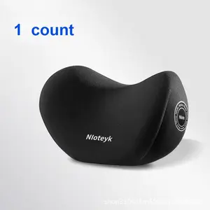 Car neck pillow and lumbar support cushion, made of memory foam, for car headrest and lumbar support, in-vehicle comfortable support set