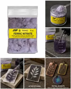 Ferric Nitrate 8 oz (Iron III Nitrate) – Silver Etching & Patina Chemical for Jewelry, Copper, Brass & Metal Finishing