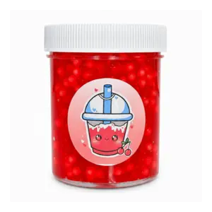 Cherry Slushy Slime – Crunchy Pellet Clear Slime with Fresh Cherry Scent & Charm