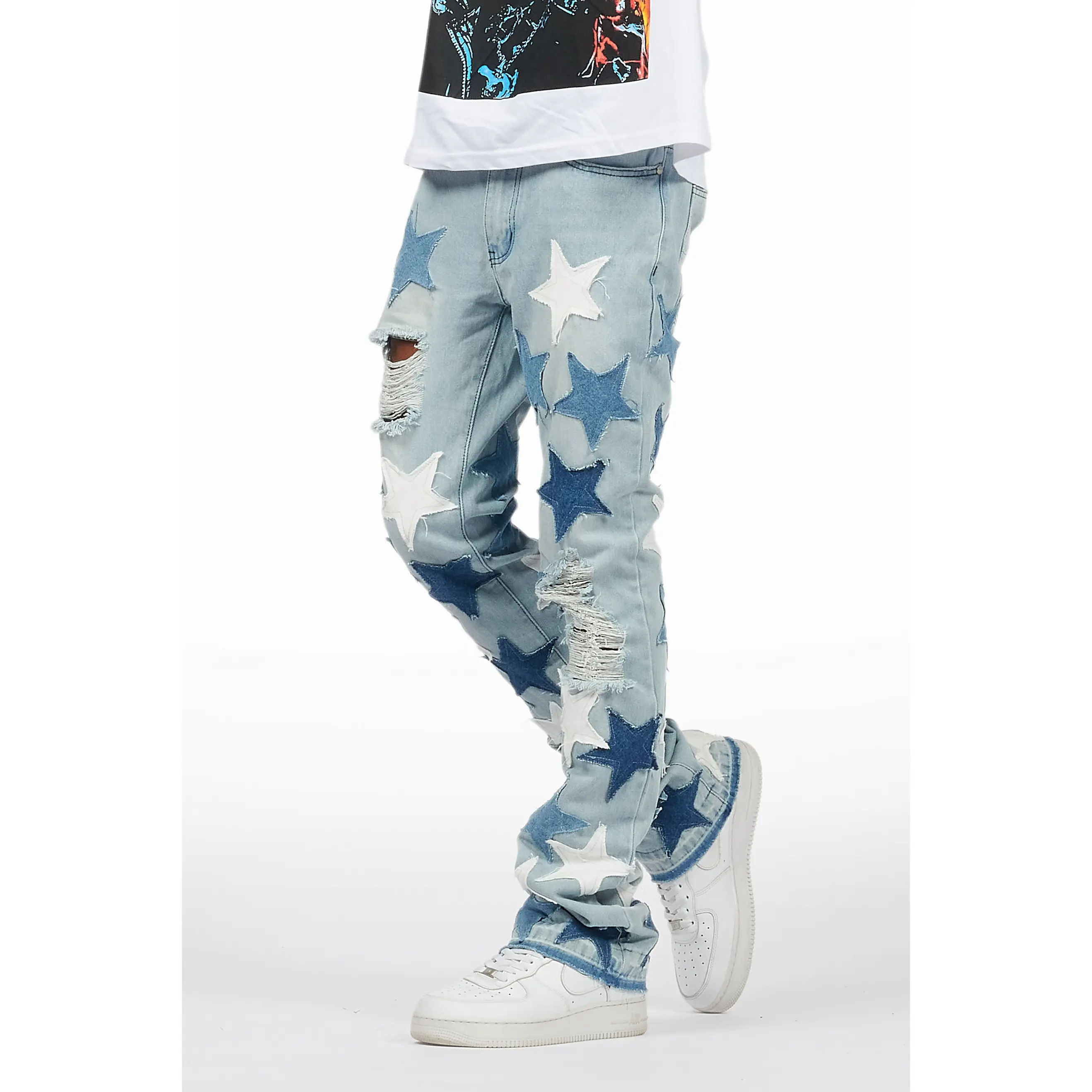 StarLane Light Blue Stacked Flare Jean