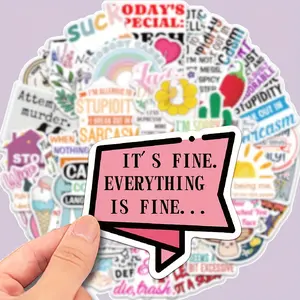 50pc Humorous Graffiti Artwork Decorative Stickers Decoration for Guitar Notebook Luggage Computer Motorcycle Skateboard, Perfect Gift for Students Back-To-School Season, Funny Stickers