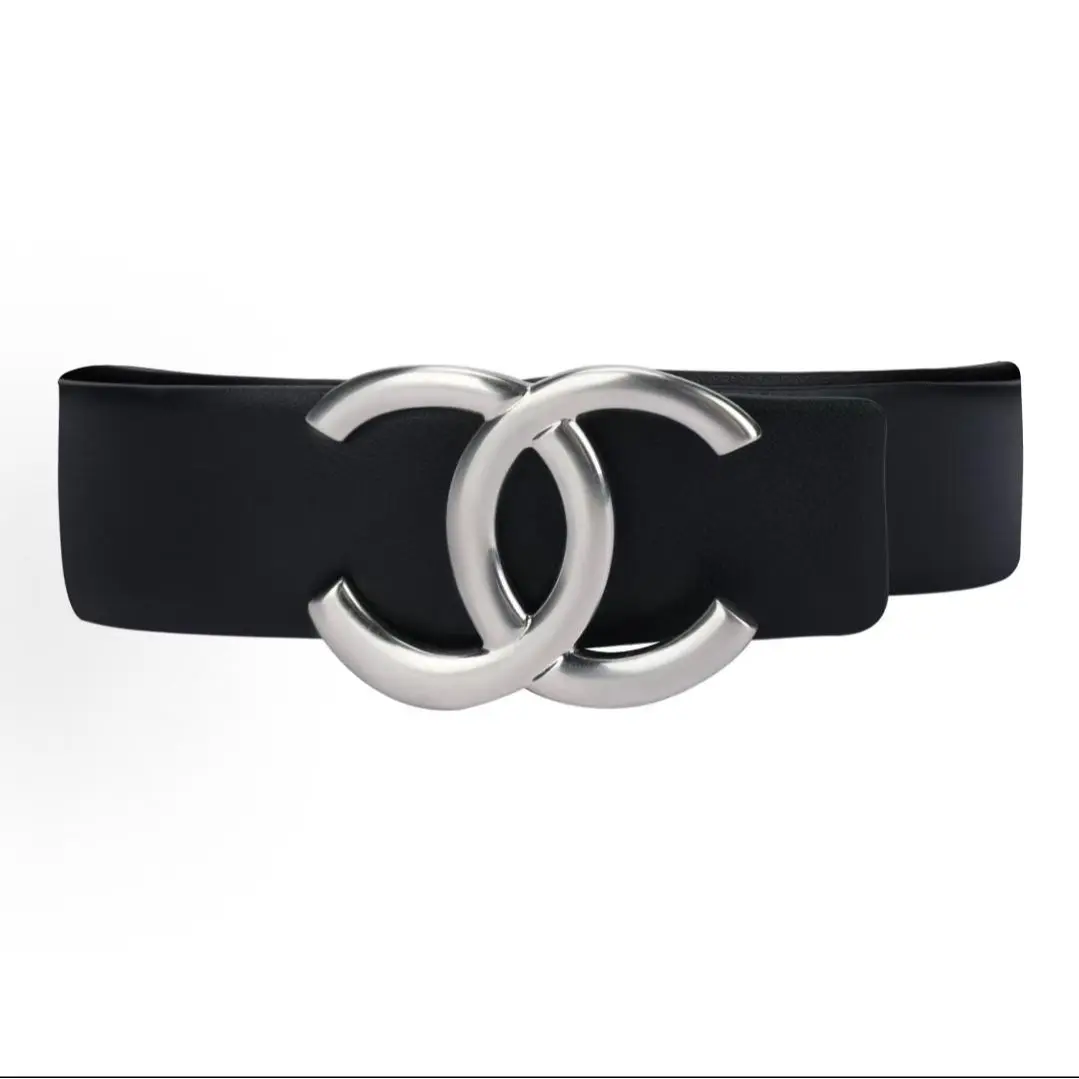 Pre-owned Brand new CHANEL Cowhide CC Logo Buckle Belt