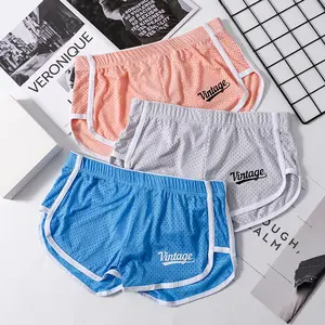2pcs Men's Loose-Fit Breathable Low-Rise Athletic Shorts - Ice Sliky Fiber Mesh, Low-Rise Flat-Leg Design for Gym, Casual & Home Wear - 84% Nylon/16% Elastane, Machine Washable