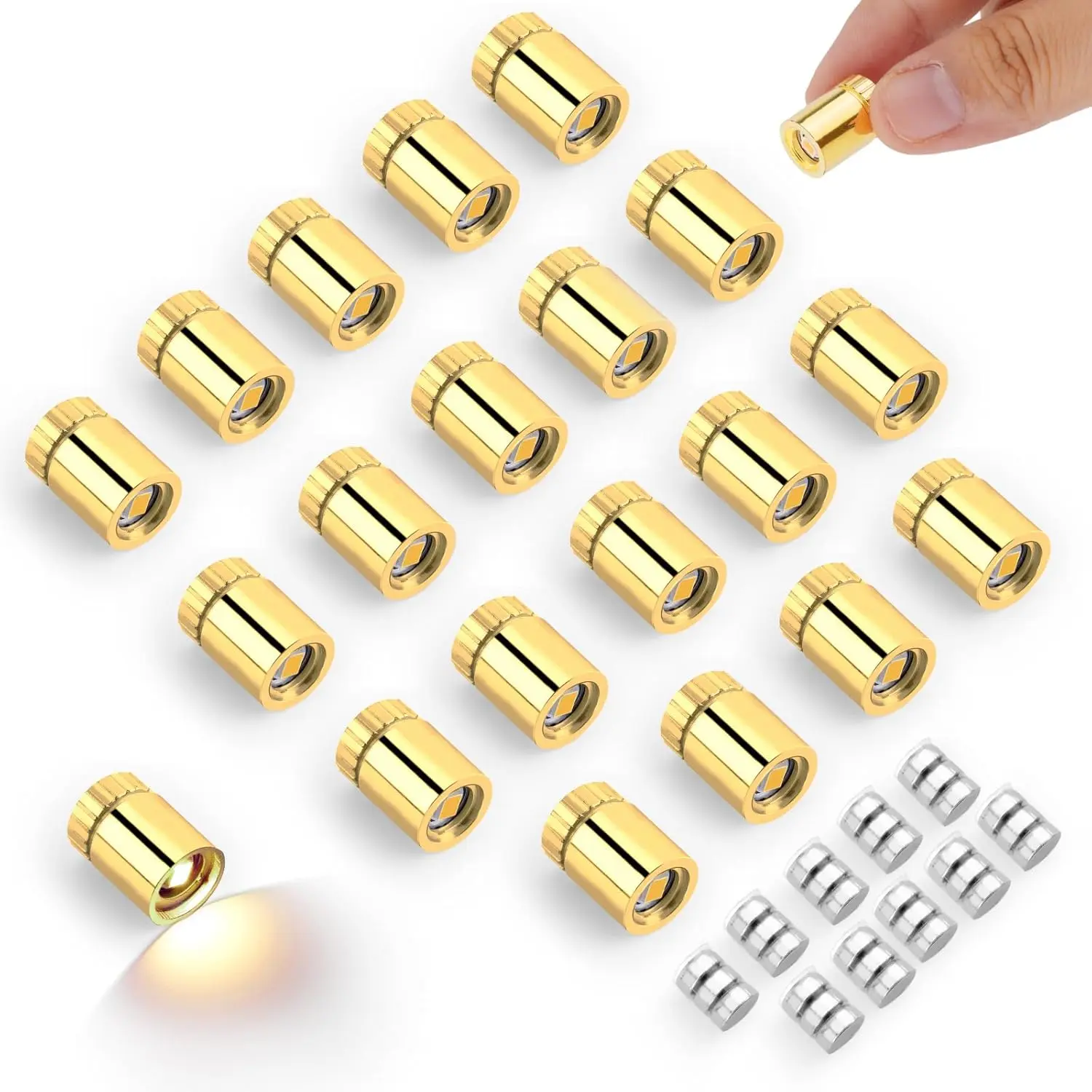 20pcs Miniature LED Lights, Battery Powered Small Decorative LED Lights with 10 Extra Spare Batteries for Dollhouse DIY Crafts Toy Building Blocks Party Decor (Warm White)