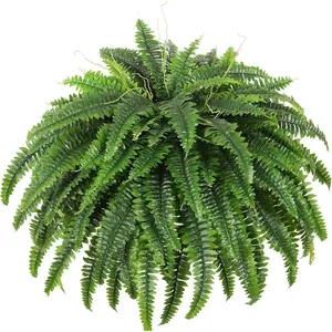 Single Silky Artificial Boston Fern Bush, 49Inch Large Artificial Ferns for Outdoors, Large Faux Ferns Artificial ,Suitable for Decorating Office, Living Room Faux Greenery,95Branches