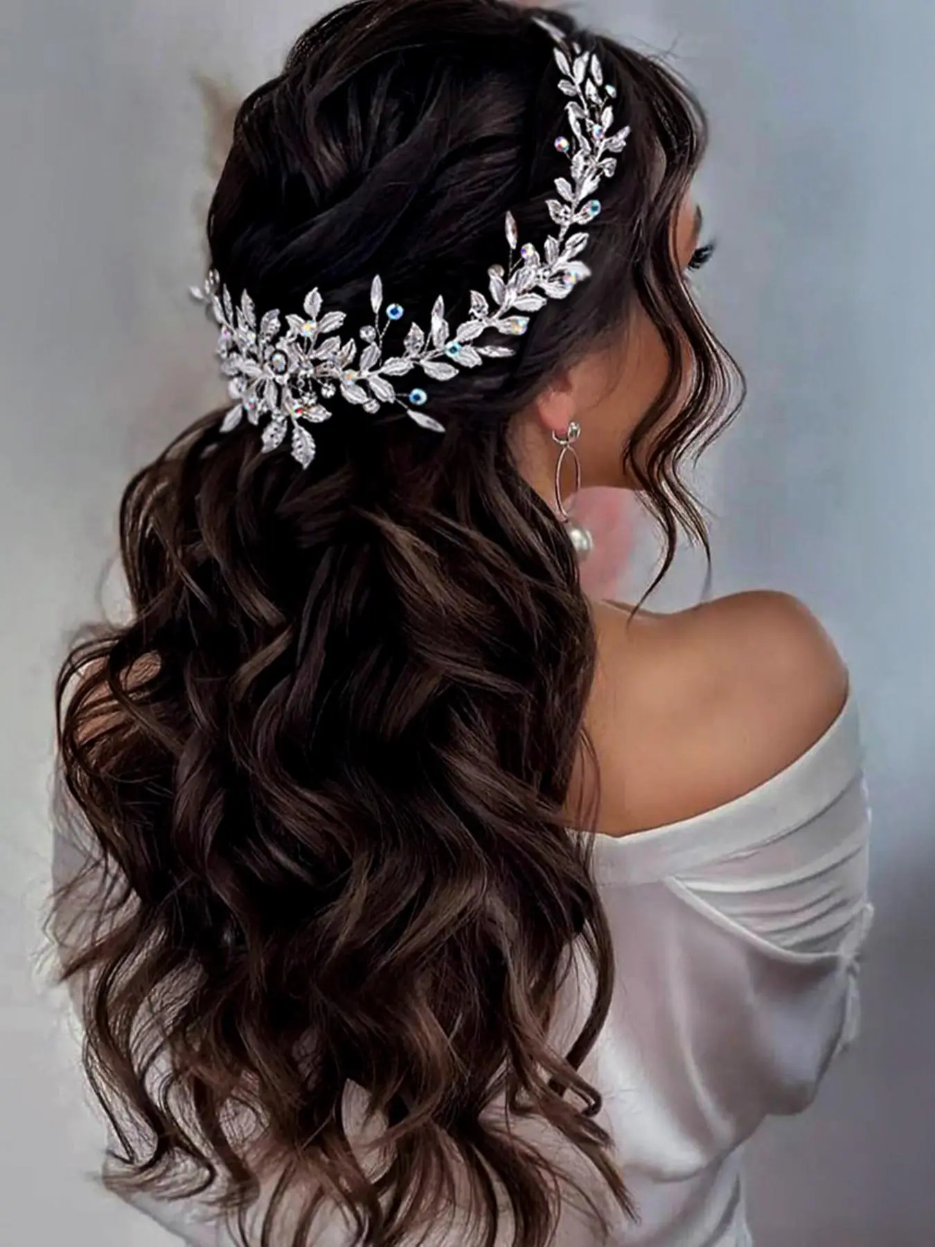 Rhinestone Decorated Headwear, Elegant Hair Accessories for Wedding Bridal, Fashion Hair Accessories for Party, Daily Clothing Decor