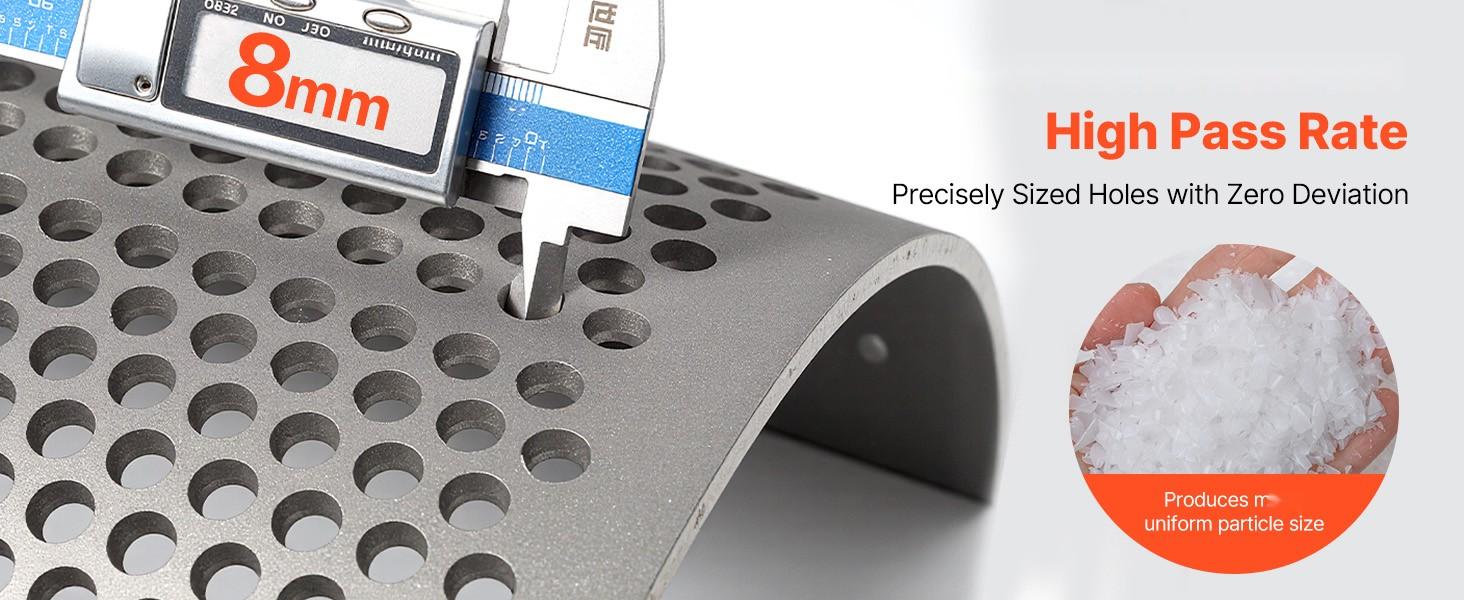 Screen Mesh For Plastic Shredder, High-Quality Steel Durable Mesh, 0.315 In/8 Mm High-Precision Aperture Screen, Compatible With Model 400 Plastic Grinder, Suitable For Small Particle Recycling