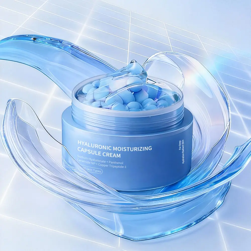 Hydrating Moisturizing Lightweight Blue Ball Cream, Soothing Firming Hyaluronic Acid Capsule Face Cream, Transparent Skincare Moisturizer Hydrate, Ceramide Moisturizer, Face Tightening Cream, Daily Facial Moisturizer, Daily Moisturizers
