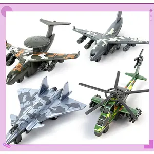 4 Pack Diecast Airplane Toys, Alloy Army Aircraft Plane Model Toys Camouflage Military Fighter Jet Helicopter Toy Pull Back Kids Play Vehicles for 3 4 5 6 7-9 Years Old Boys Girls Gift(Gag Toys & Practical Jokes)(Gag Toys & Practical Jokes)