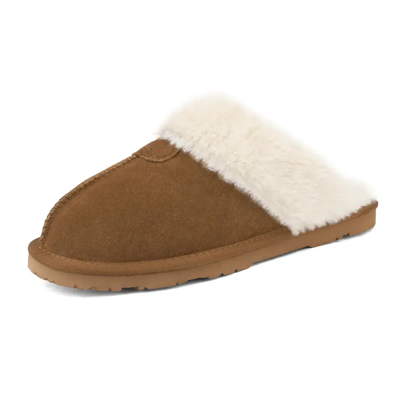 Dream Pairs [FuzzyEasy] Women's Suede Fur Winter Warm Slide Slipper Shoes - Casual, Chunky Soft Footwear, Cloud-Like Comfy Home Shoes for Cozy Feet (Bedroom, Indoor Use)