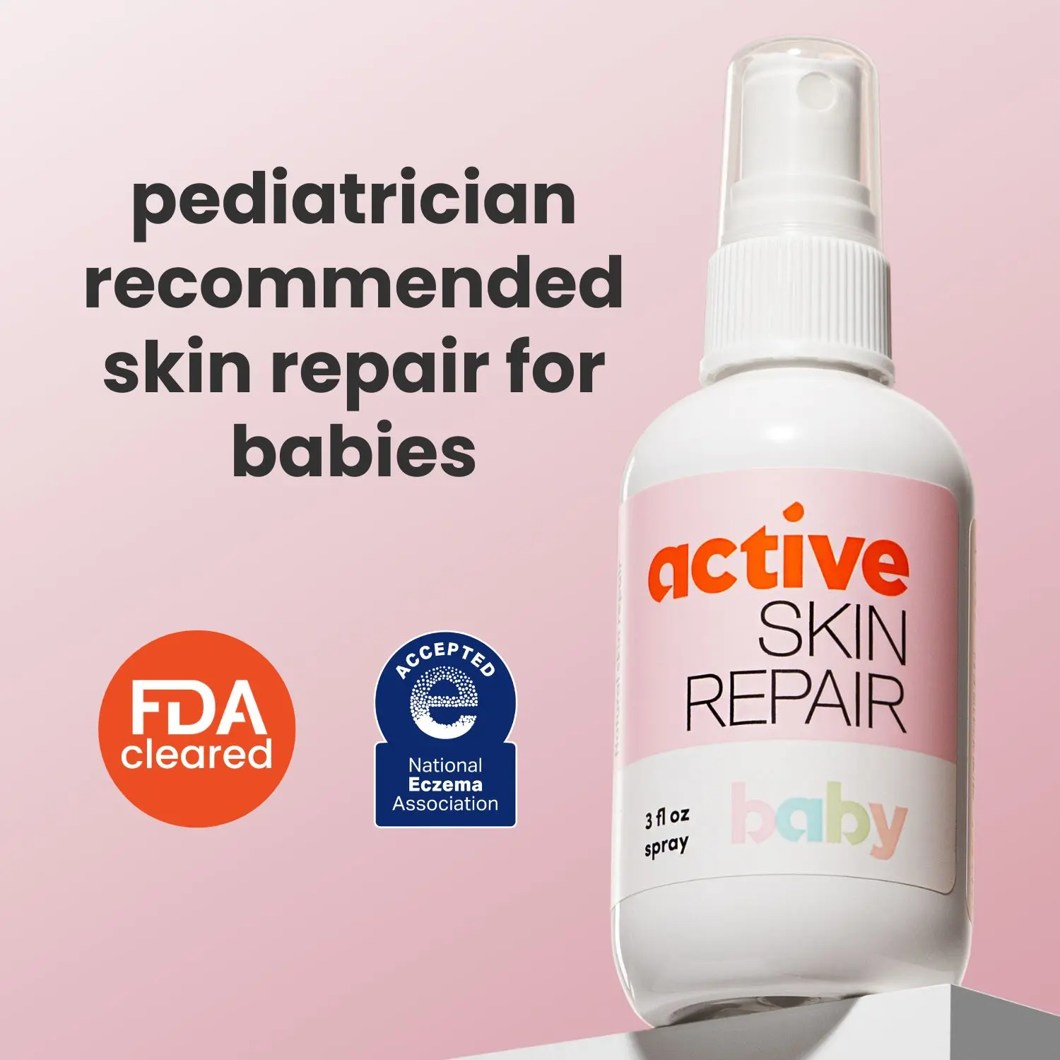 Active Skin Repair First Aid Spray For Your Littlest One - Safe For Use On Newborn Acne, Eczema, Cuts, Wounds, Scrapes, and Other Skin Irritations (3 oz. Spray)