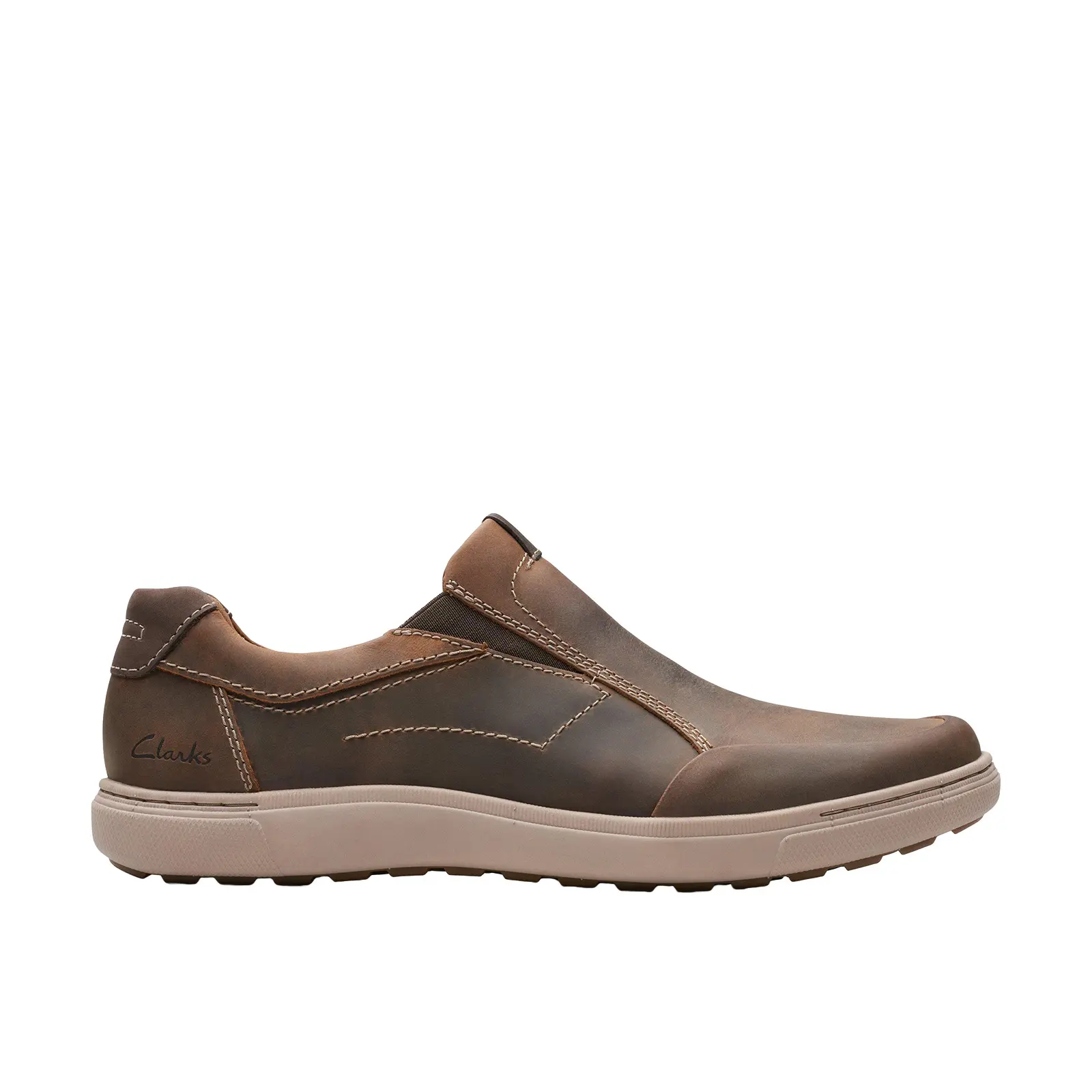 Clarks Mapstone Step 26176890 Mens Brown Loafers & Slip Ons Casual Shoes