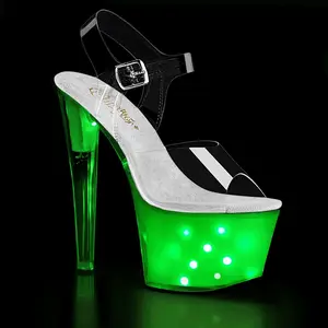 7 Inch Heel ILLUMINATOR-708 Clear Multiple Color Light Up