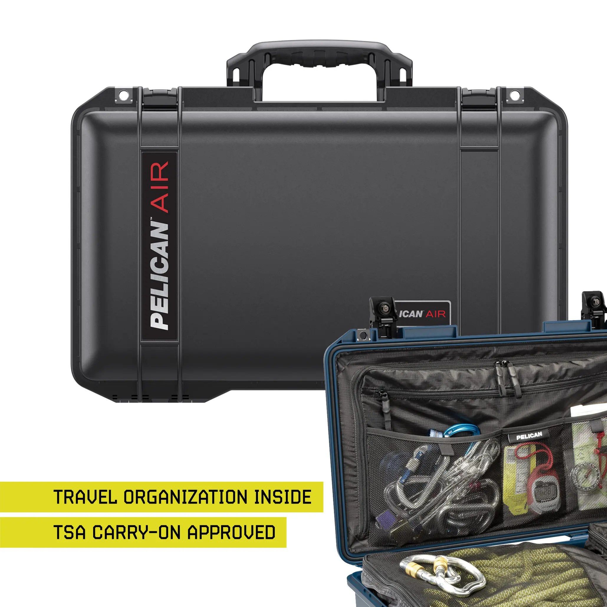 Pelican 1535 TRVL Carry-On Luggage | Handle + Wheels | Carry-On Size for Airlines | Organization | Travel Bag | Waterproof