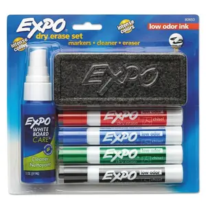 Expo Dry Erase 6-Piece Starter Set w/ Chisel Tip Markers, Eraser, & Cleaning Spray