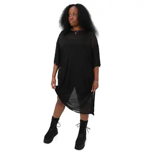 Oversized Mesh T-Shirt Dress