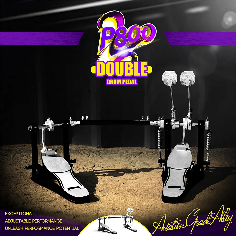 P800 Direct Drive Double Bass Drum Pedal, Professional Dual Kick Pedal for Drum Kit