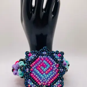 Sparkly mandala Kandi cuff