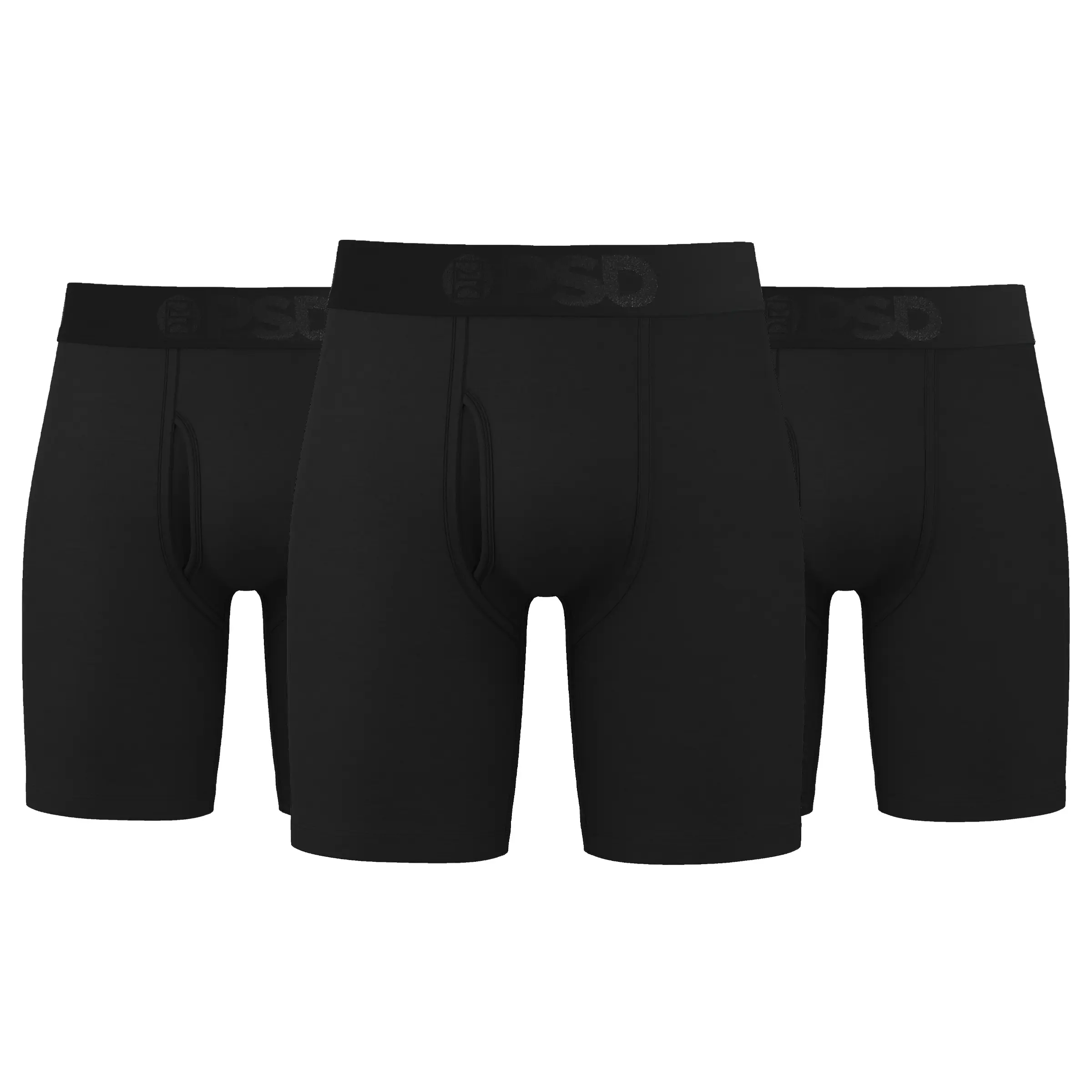 PSD Mens Black Solid Boxer Brief 3 Pack - Ultrasoft, Breathable, and Stretchy Luxe Modal Fabric, Comfortable Underwear