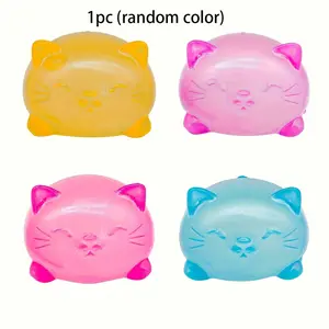 Cute Cat Stress Ball, Party Gift, Slow Bounce Tpr Plastic Toy, Squishies, Perfect for Classroom Rewards, Birthday, Holiday Gifts, Fun Cat Design