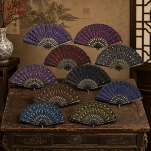 10 Pack Fabric Folding Handheld Fans – Perfect for Weddings, Parties, Dancing, Summer Events – Mixed Colors, Portable & Reusable – Great as Party Favors, Photo Props
