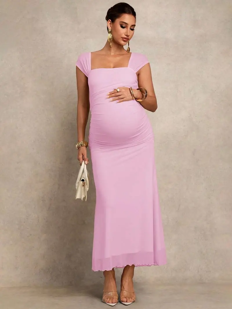 pink and blue maternity dress - TikTok Shop
