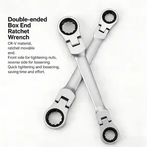 180° Rotary Torque Wrench Set SAE/Metric Dual System Chrome Vanadium Steel for Auto Heavy Duty Use Adjustable Impact Resistant