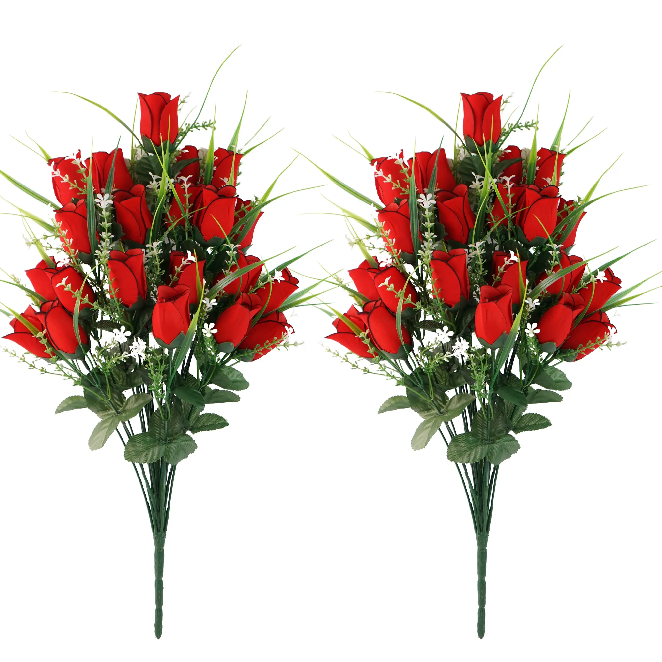 1pcs Vibrant Artificial Rose Bouquet Cemetery Flowers Long-Lasting, Non-Bleeding Roses In Beautiful Arrangements with Durable Cemetery Weather-Resistant, Easy to Assemble, Perfect for Outdoor Grave Decorations