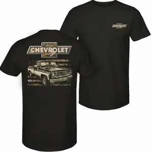 Chevrolet Classic Truck T-Shirt, Vintage C10 Square Body Pickup Camo Flag Graphic Tee, Perfect for Car Enthusiasts, Top Cotton Menswear, Gift For Him& Her, Gift For Men& Women