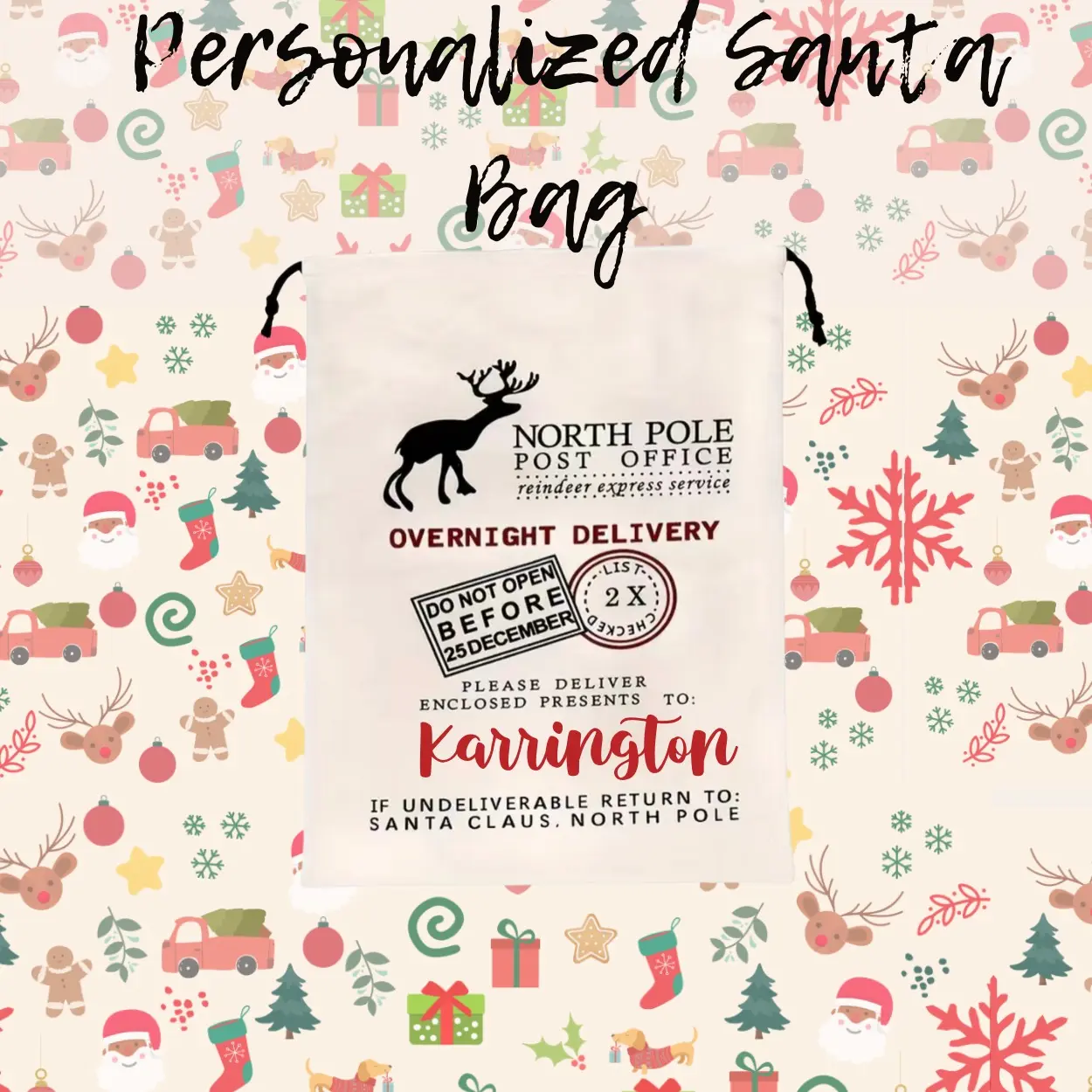Personalized Christmas Santa Bag