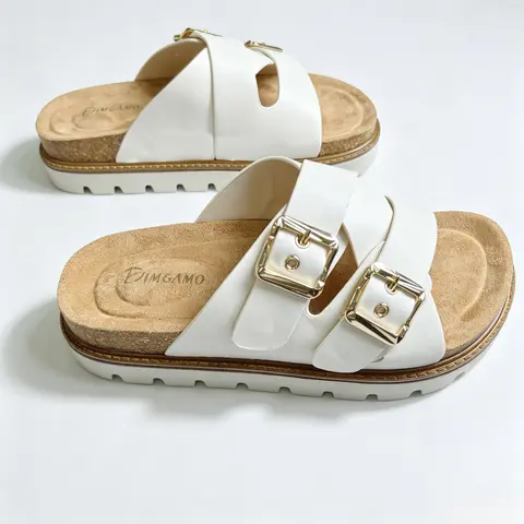 Dimgamo Plane Platform Sandals for Women with Adjustable Buckles and Cork Footbed, Memory Foam, Arch Support Slides, Suitable for Both Outdoor and Casual Wear.