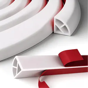 118 Inch Flexible Quarter Round Molding Trim, Peel and Stick  Caulk Strip for Floor Edge, Tub, Cabinet, Shoe Molding Baseboard Around Curved Stairs, Columns and Wall