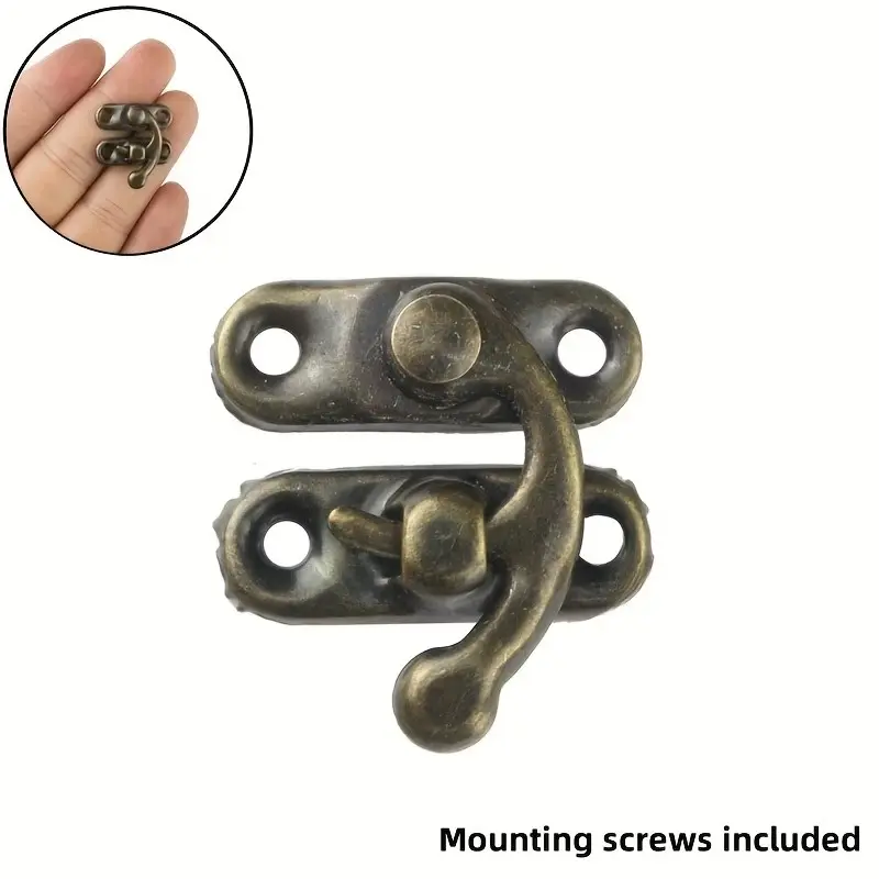 10pcs Horn Lock Set for Clothes & Bags, Includes Wood Storage Boxes, Jewellery Organizer, Secure Hasps W/mounting Screws, Easy Setup, Sturdy Lock, Secure Lock System