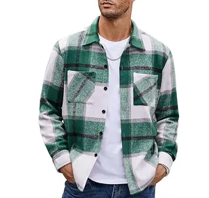 COOFANDY Men's flannel shirt casual button checkered shirt jacket long sleeved wool with pockets detachable top jacket, home casual daily wear, men's top, men's jacket Menswear
