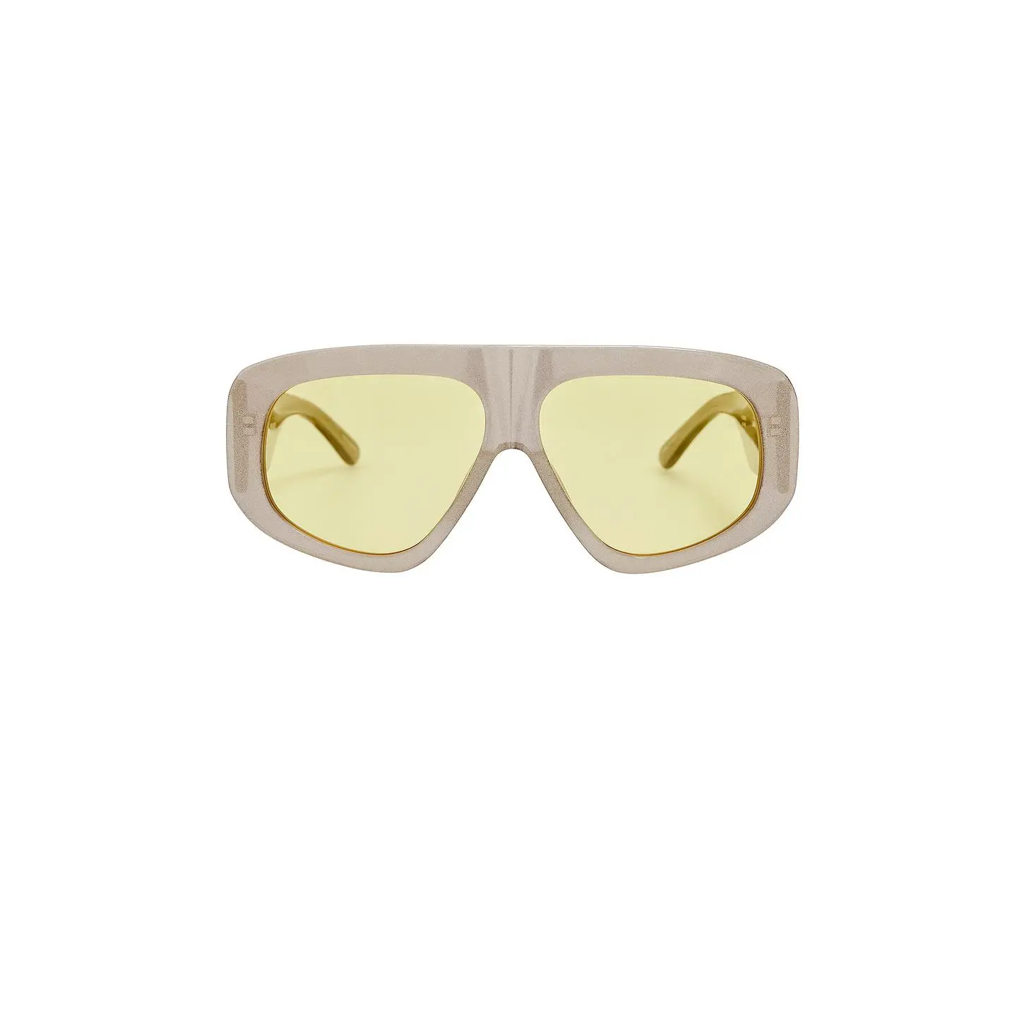 THE ATTICO Milano Sunglasses in Glitter, Silver, & Yellow