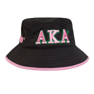 Alpha Kappa Alpha Flexfit Embroidered Bucket Hat Black