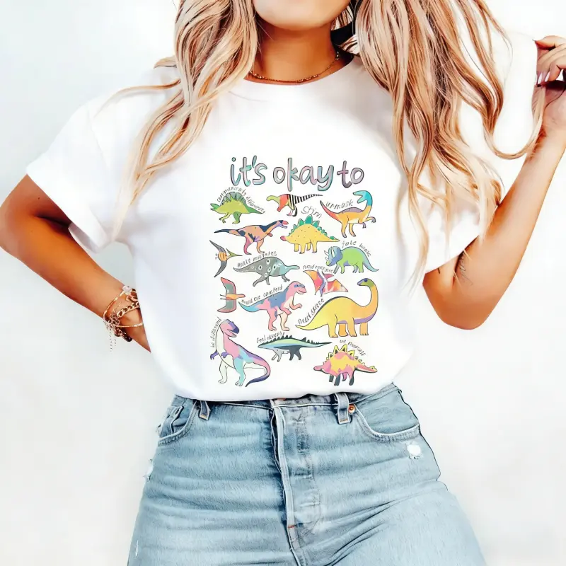 It’s Ok to Be Different Autism Dinosaur T-shirt, Autism Awareness Shirt, Autism Mom Tee, Special Education Teacher Shirt Trendy Gift For Her, Gift For Teacher