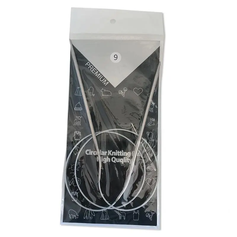 5sizes 80cm Stainless Circular Knitting Needles, Circular Knitting Pins, Crochet Weaving Pins, Needlework Tools, Sewing Accessories