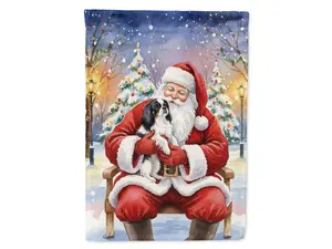 Carolines Treasures FNT1046GF 15.5 x 11.25 in. Japanese Chin with Santa Claus Garden Flag