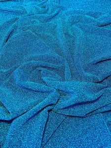 Turquoise Glitter Lurex Jersey