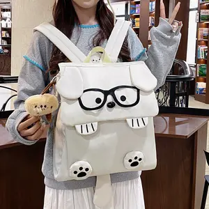 Cute and Quirky Cat Backpack, Niche Cartoon Siamese Cat Large Capacity Backpack, Laptop Backpack for Students