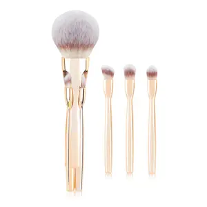 4-in-1 Magnetic Essential Brush Kit – Face Makeup Brushes, Soft Face & Eye Tools, Compact Travel-Friendly Design