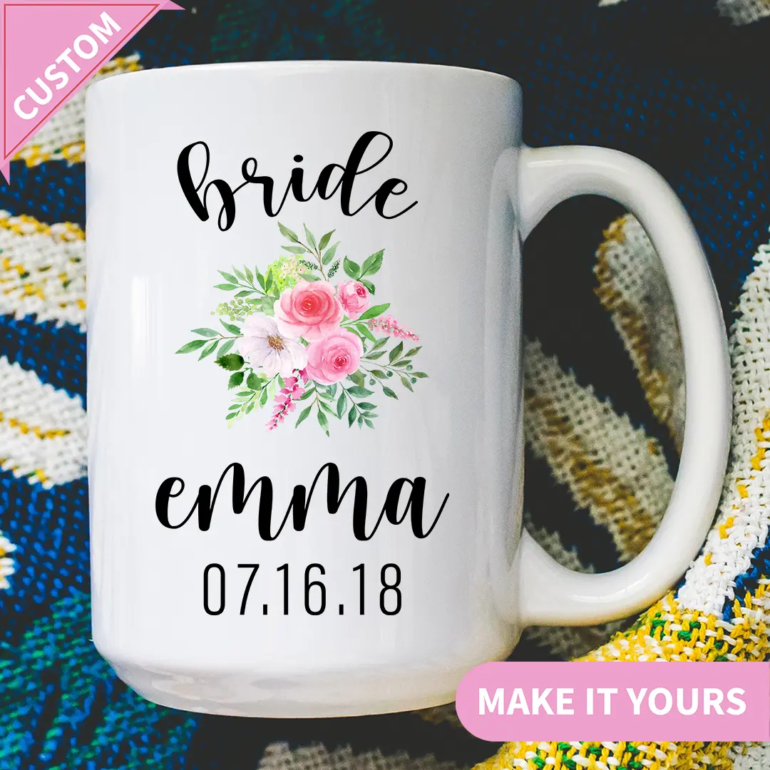 Personalized Bridesmaid Mugs, Wedding Gift Kitchenware Drinkware for Bridesmaids