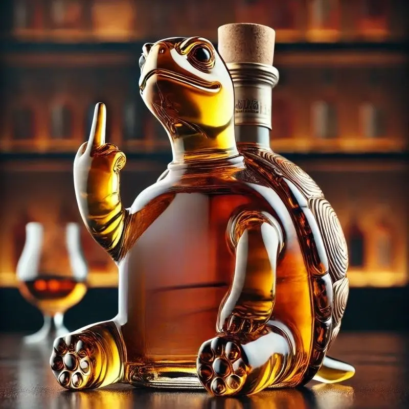 Premium Lightweight 3D Turtle-Shaped Whiskey Decanter with Flavor-True Hold, Eco-Friendly Liquor Storage Container, Travel-Light Pour, Home Bar Decor Figurine, Gift for Whiskey-Loving Dads, Suitable for Brandy Wine Vodka